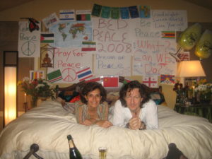 Ed Hale & Nahal Mishel-Ghashghai in Bed Peace for Gaza Press Event Photos and Images